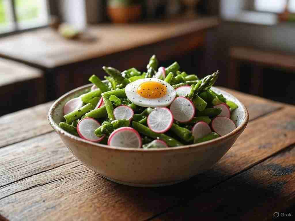 Aspergesalade met Radijs en Ei