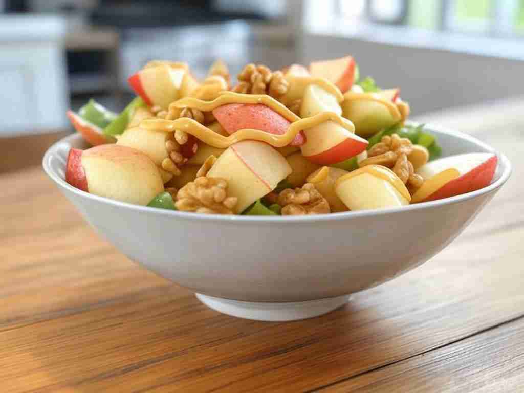 Boerenkoolsalade met appel walnoot en mosterddressing