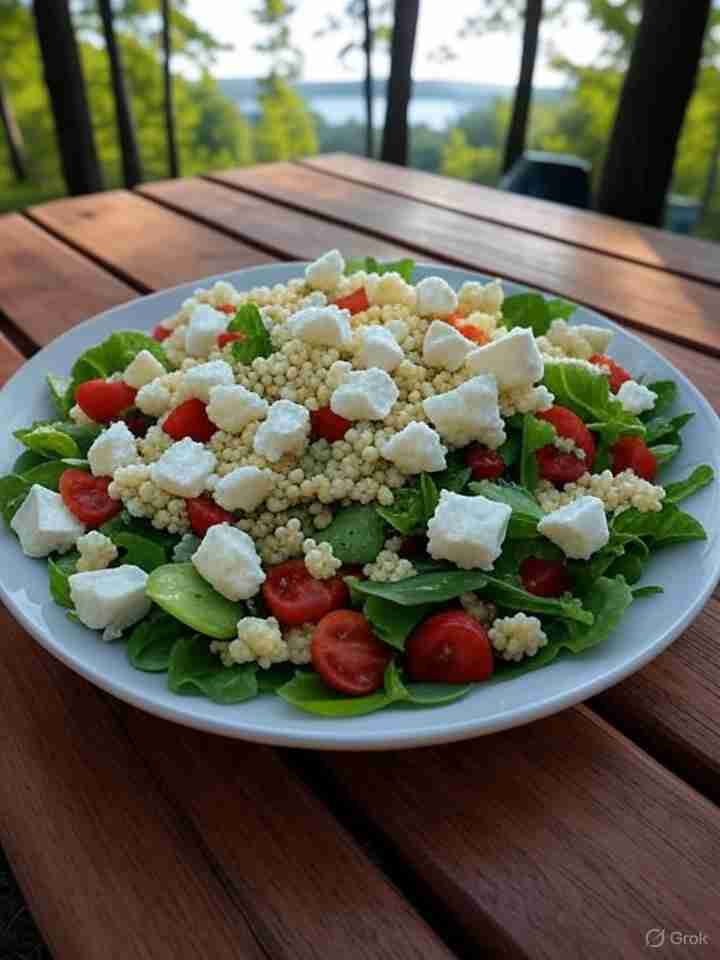 Campingvriendelijke Couscoussalade met Verse Groenten en Feta