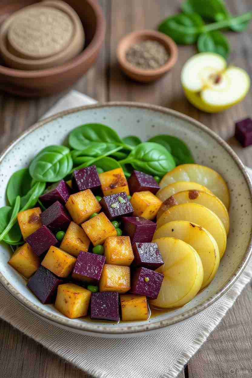  Geroosterde Biet-Linzenstoof met Druif