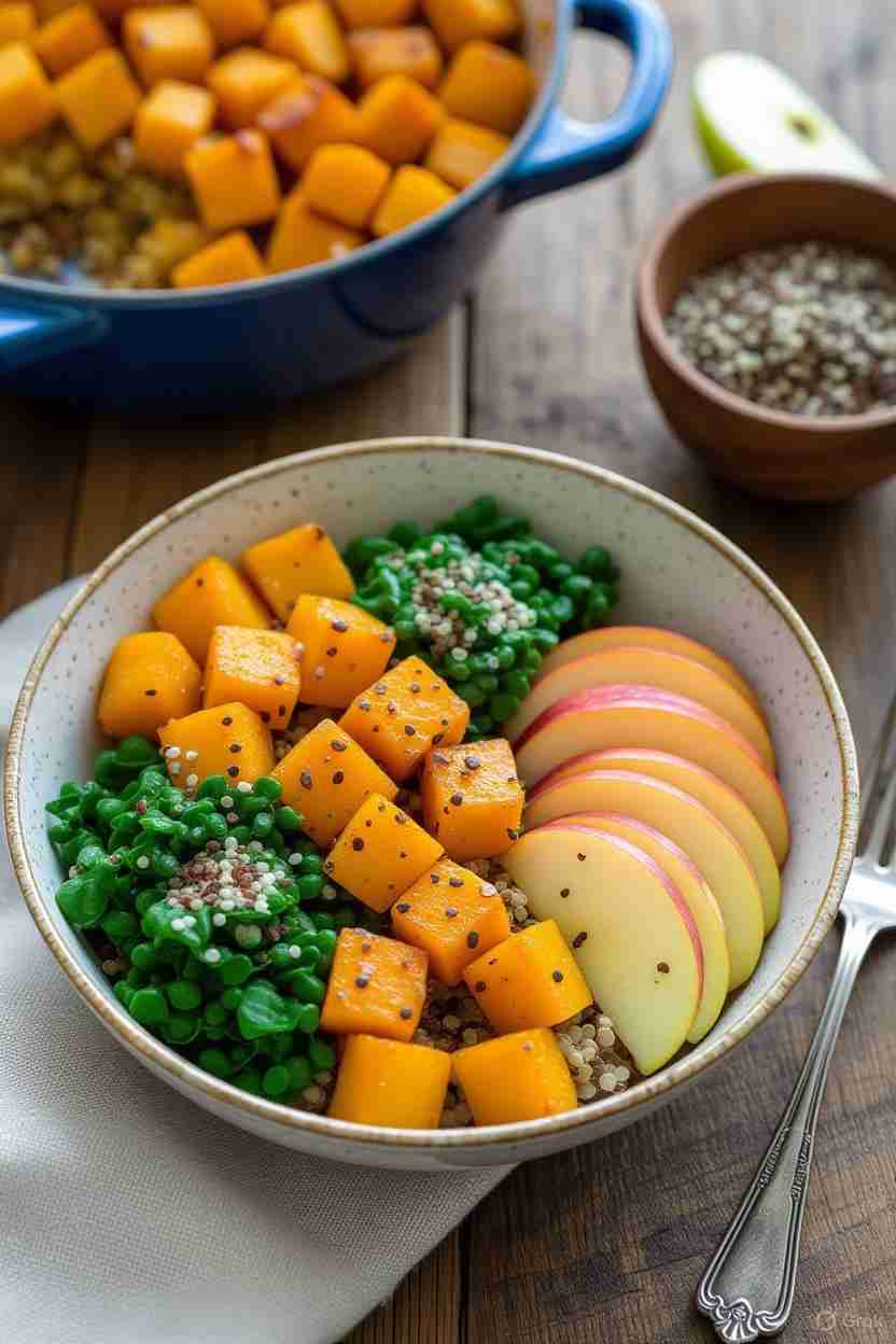 Geroosterde Pompoen-Quinoa Schotel met Appel
