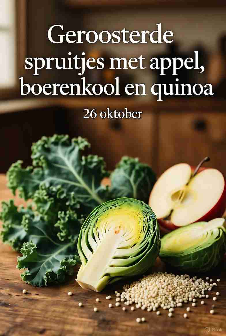 Geroosterde spruitjes met appel boerenkool en quinoa