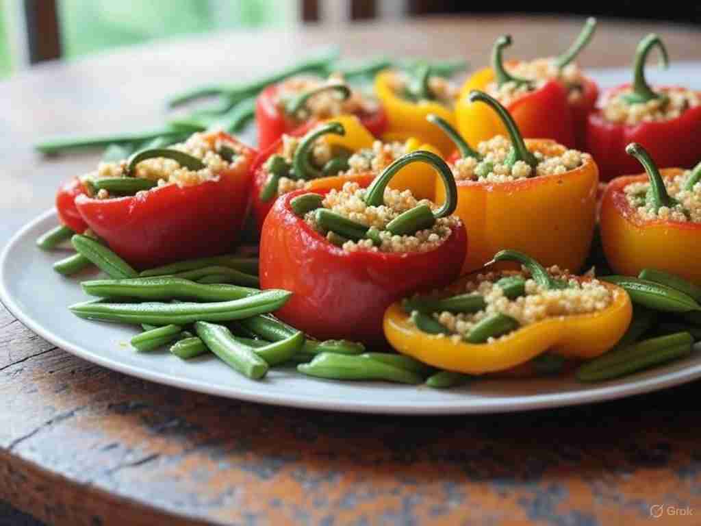 Gevulde Paprika met Couscous en Tuinbonen
