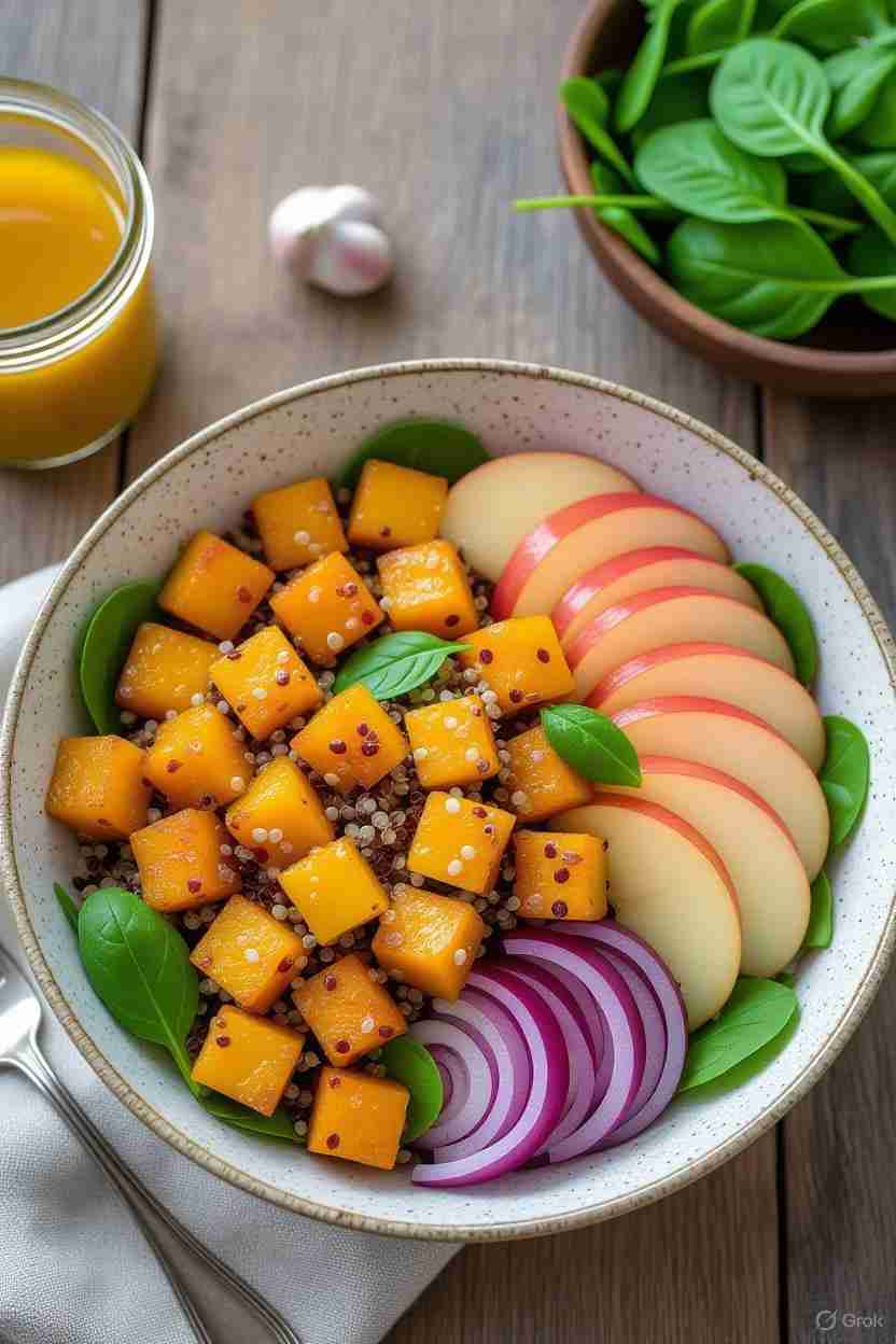 Herfstige Quinoa Salade met Appel en Pompoen