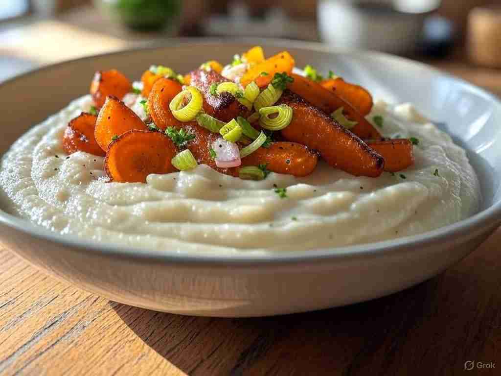 Knolselderijpuree met Geroosterde Groenten