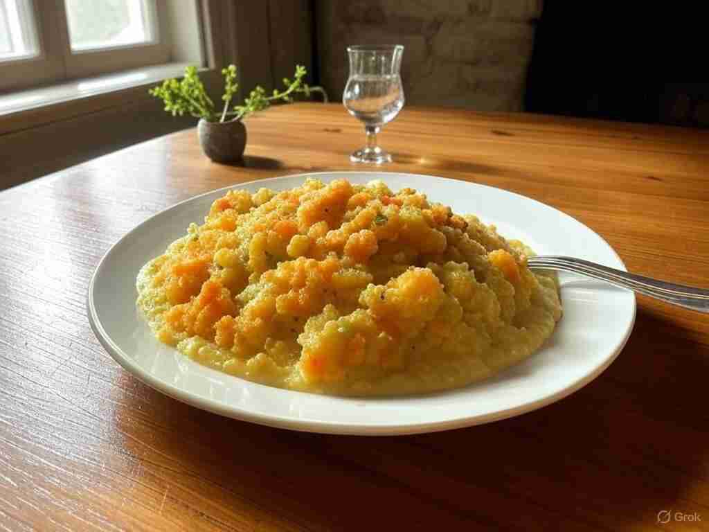 Koolraapstamppot met Mosterdsaus