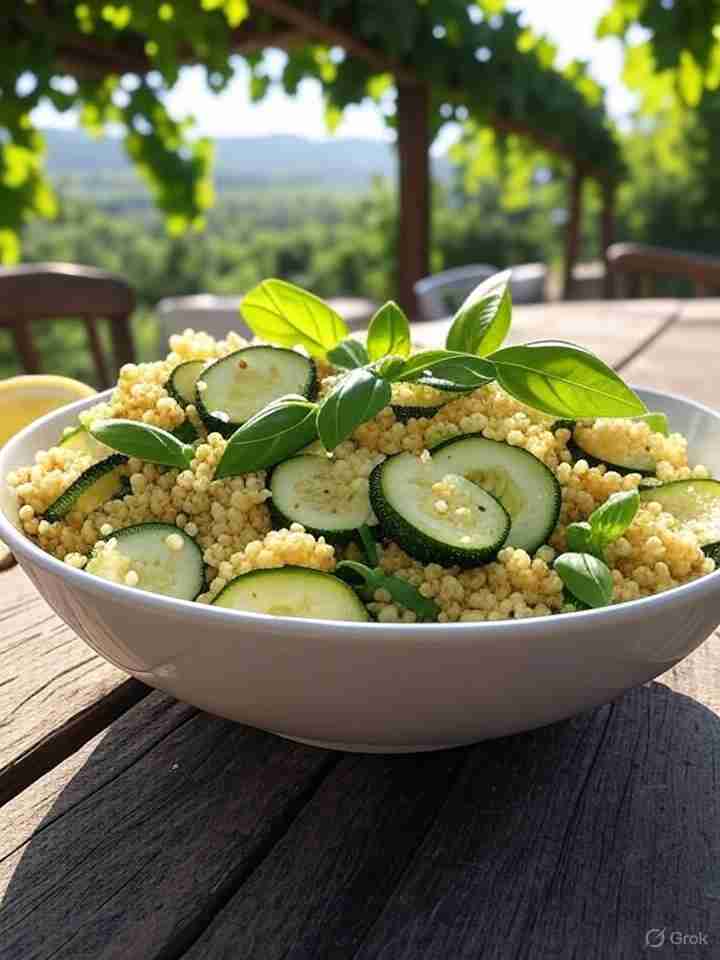 Koude Bulgursalade met Courgette en Basilicum