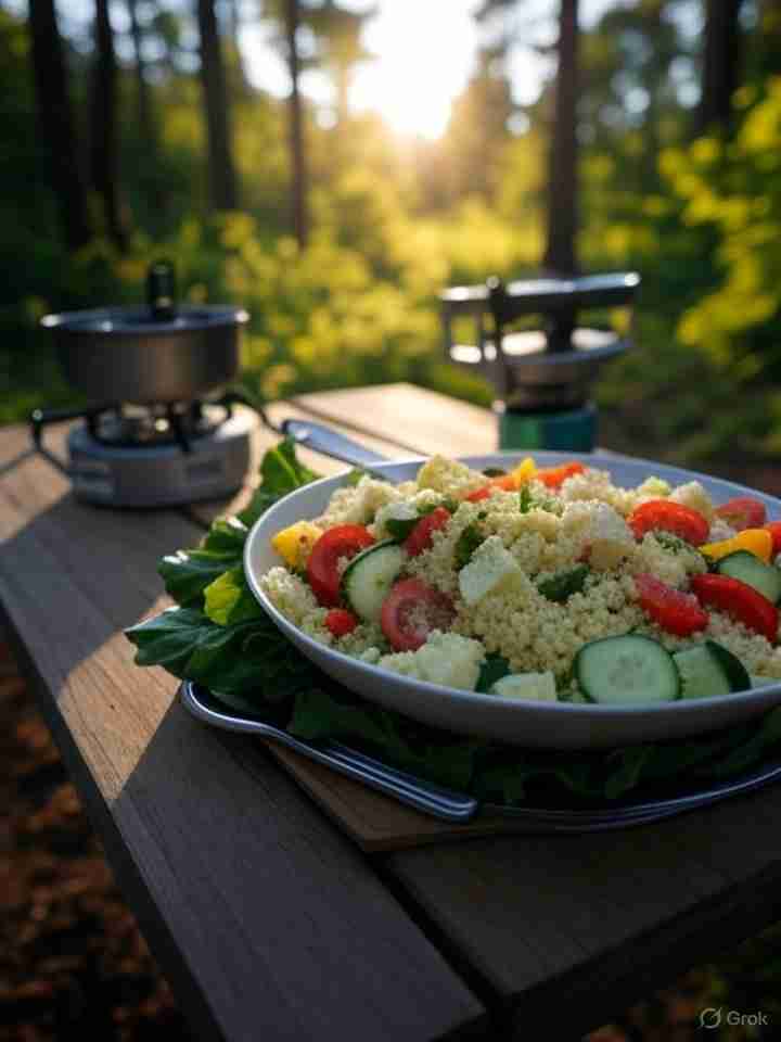 Koude Couscoussalade met Gegrilde Groenten en Feta