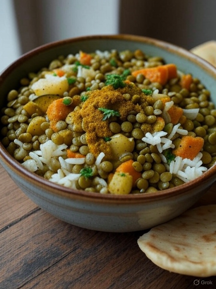 Linzen-groentecurry met rijst
