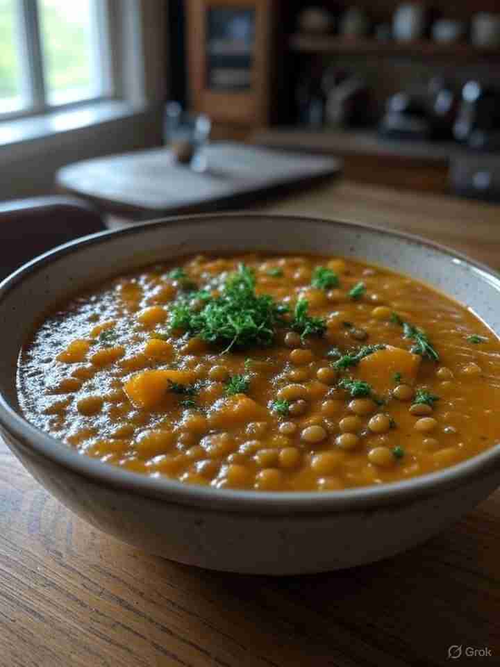 Pompoen-Linzenstoofpot