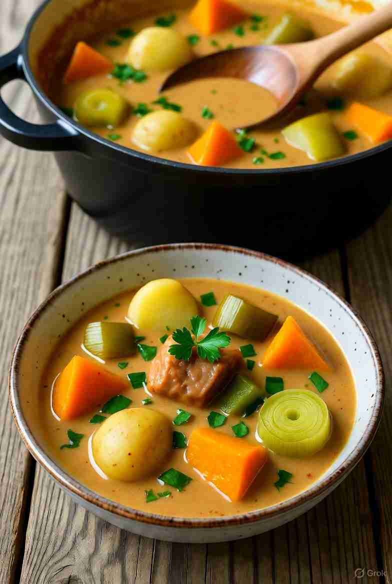 Pompoen prei stoofpot met appels