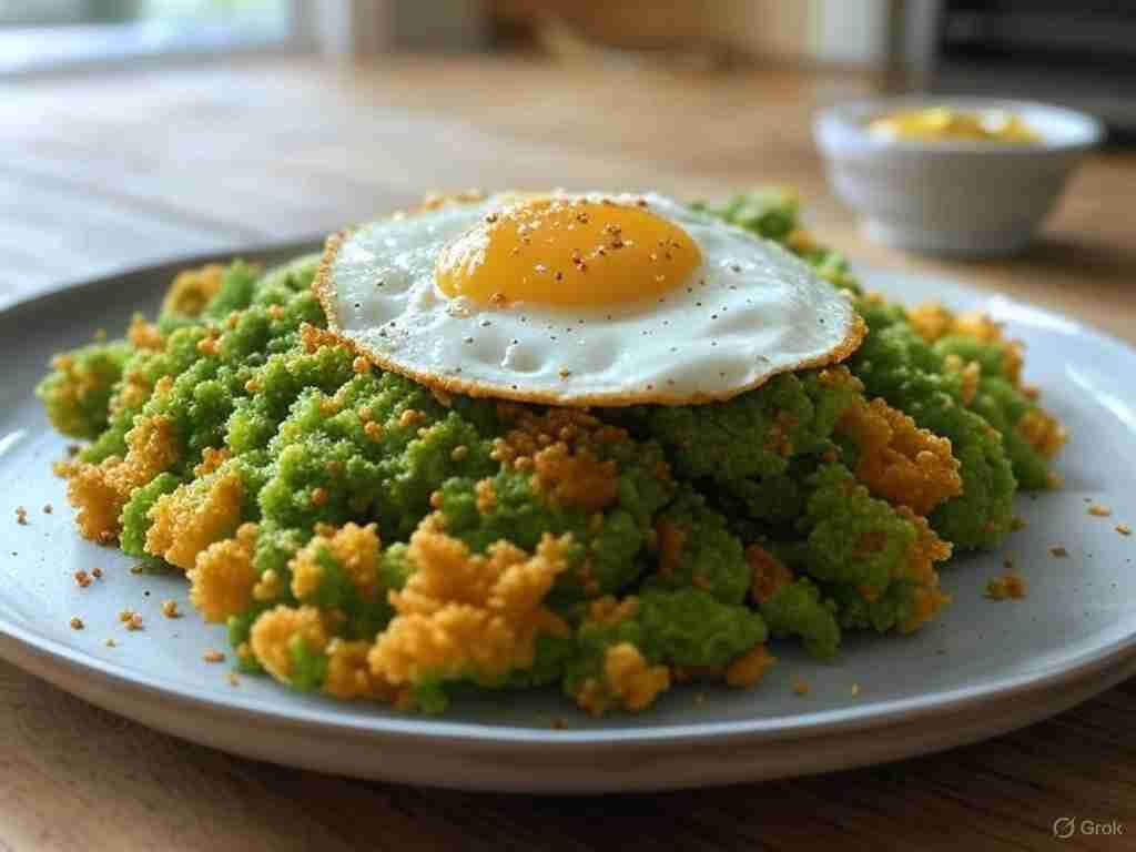 Raapstelenstamppot met Gebakken Ei en Mosterdzaad