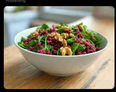 Rode Biet- en Linzensalade met Walnoten