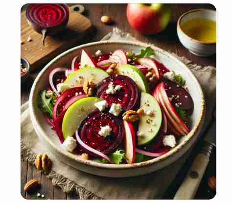 3. Rode bieten salade met appel en noten