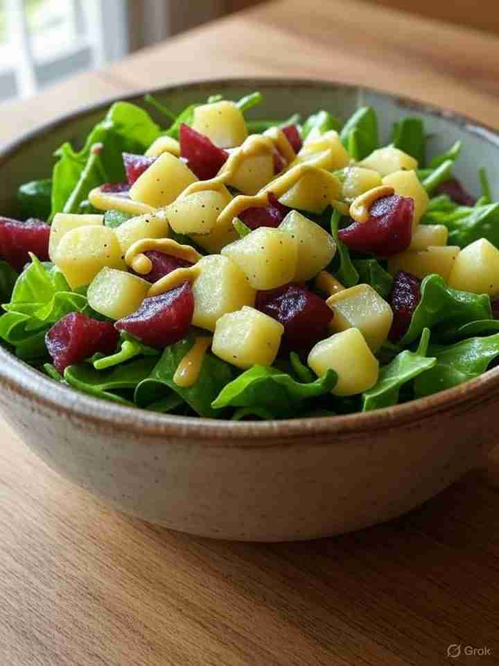 Sperziebonen-aardappelsalade met mosterd-dressing