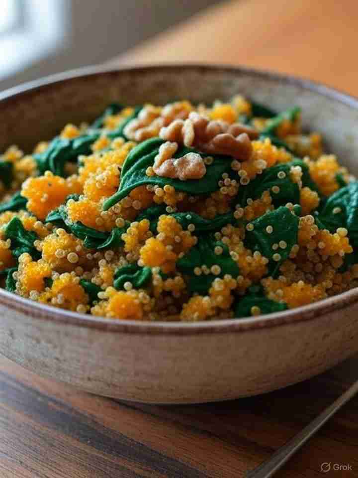 Spinazie pompoenquinoa