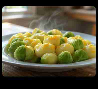 Spruitjes- en Aardappelovenschotel met Kaas