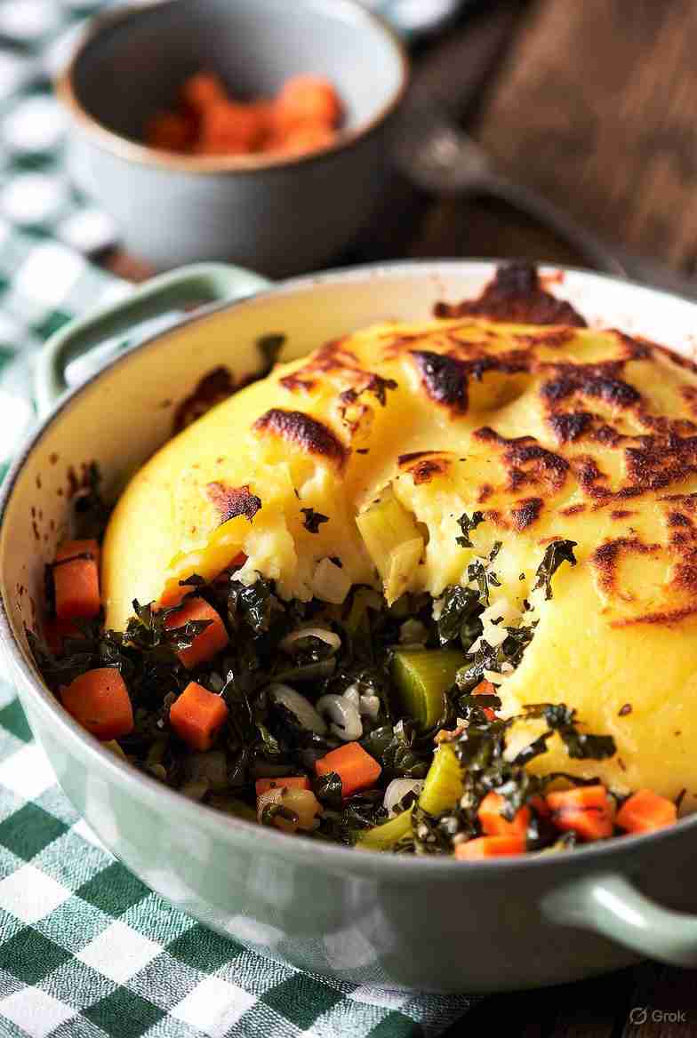 Vegetarische Boerenkoolstamppot met Wortel Prei en Ui