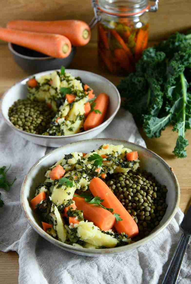 Vegetarische Boerenkoolstamppot met Wortelen