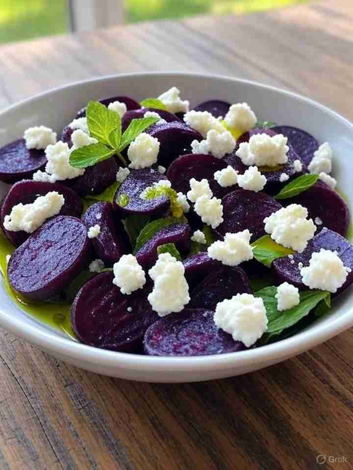 Vegetarische Pruimensalade met Rode Biet en Geitenkaas