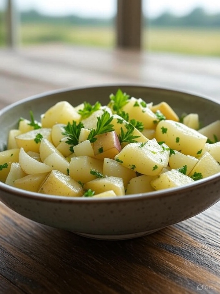 Warme witloofsla met aardappelen en peterselie