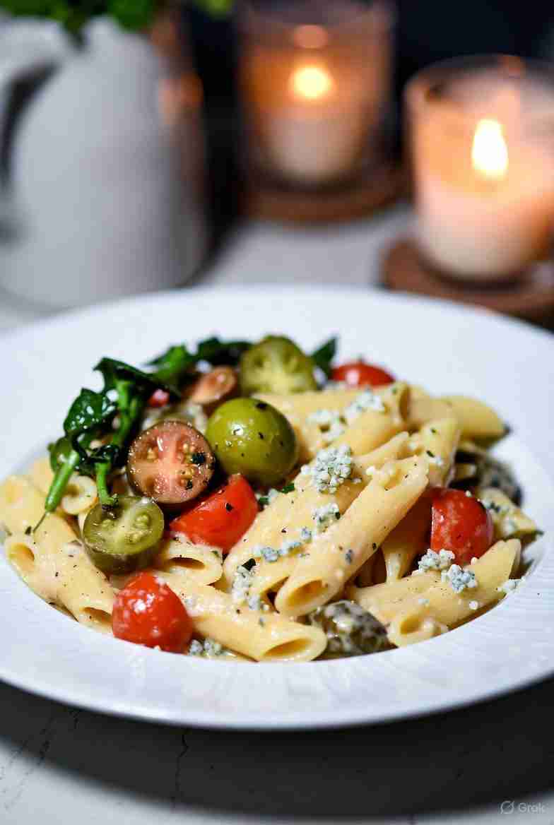 Winterse Volkoren Pasta met Blauwe Kaas Prei en Spruitjes2