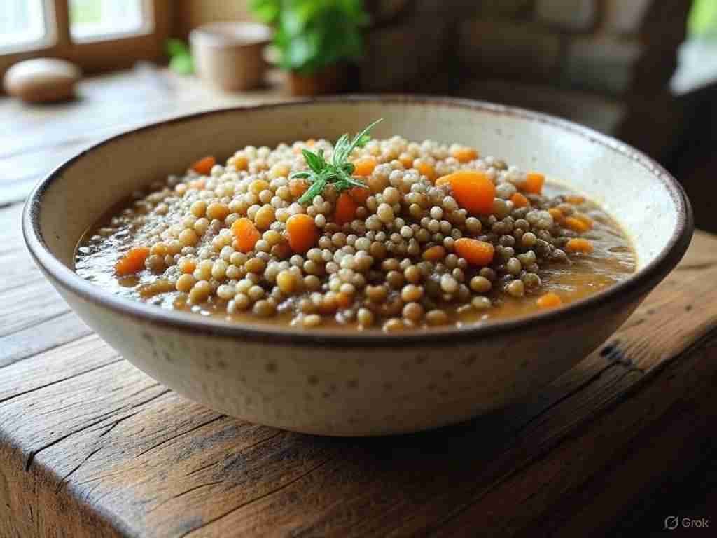 Wortel linzenstoof met volkoren couscous