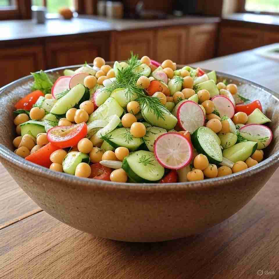 Zomerse kikkererwten salade