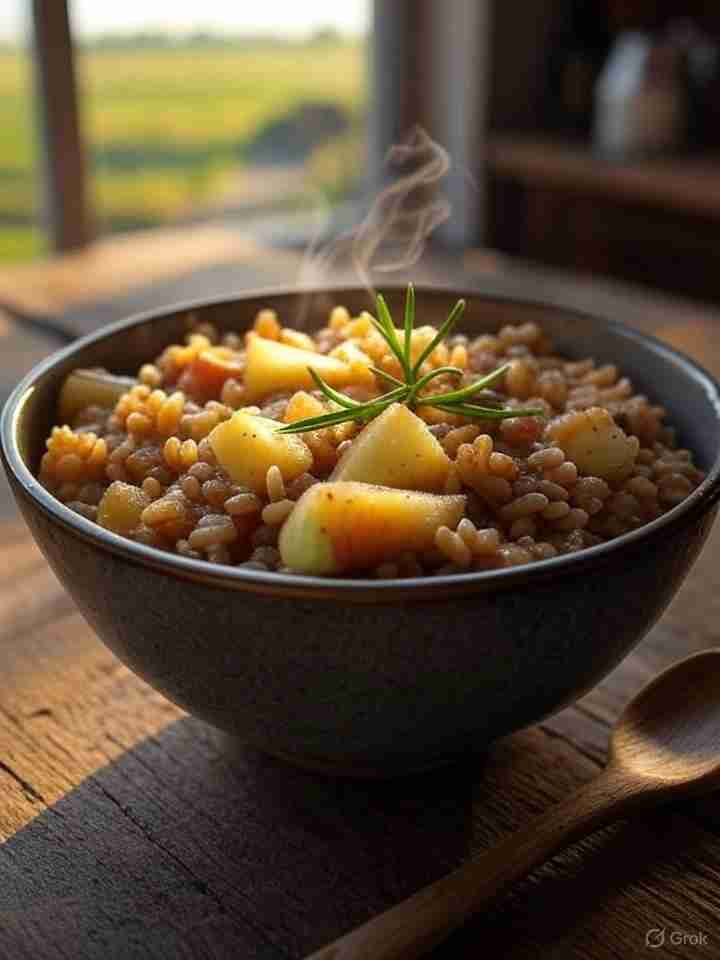 appel farro stoofpot met rozemarijn
