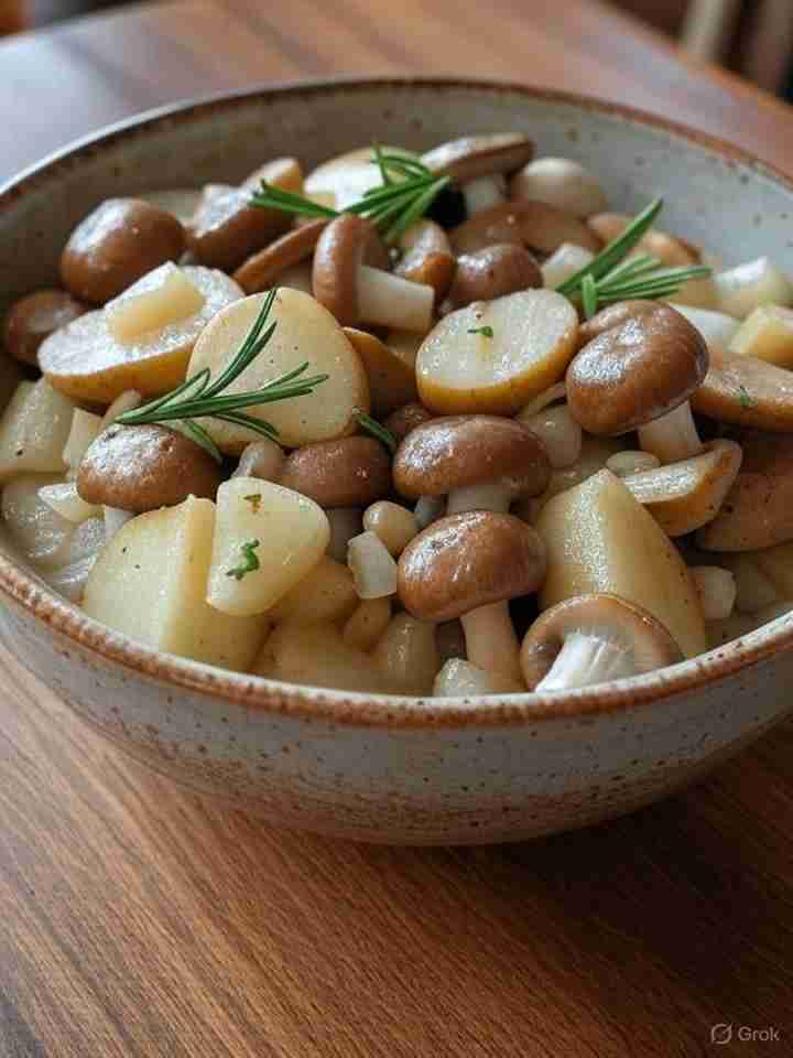 paddenstoelen parelspelt stoofpot met peer